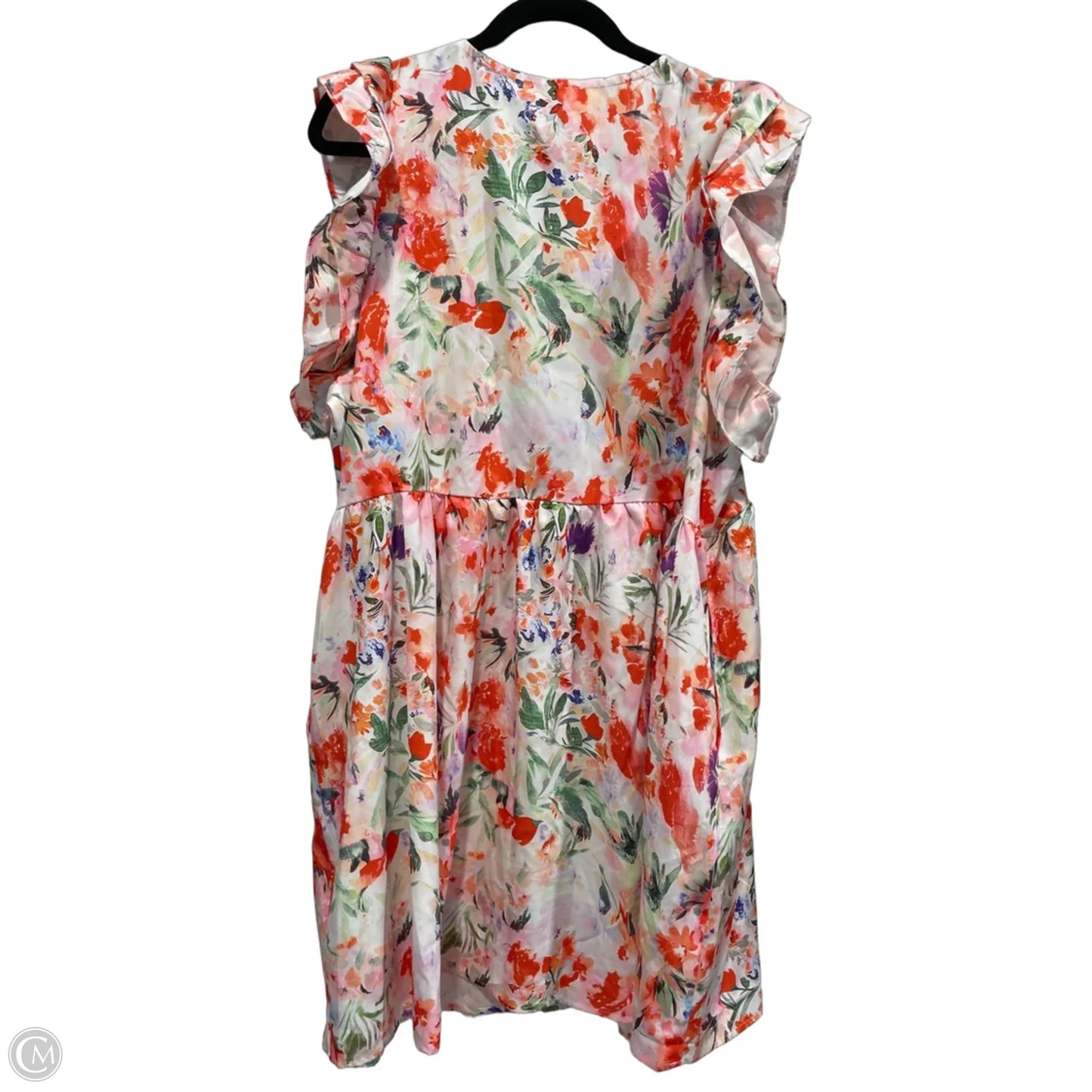 Dress Casual Short By Shein In Floral Print, Size: 1x