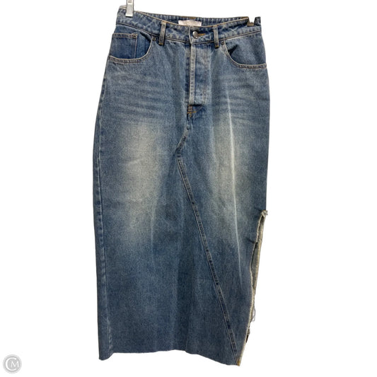 Skirt Maxi By Olivaceous In Blue Denim, Size: S
