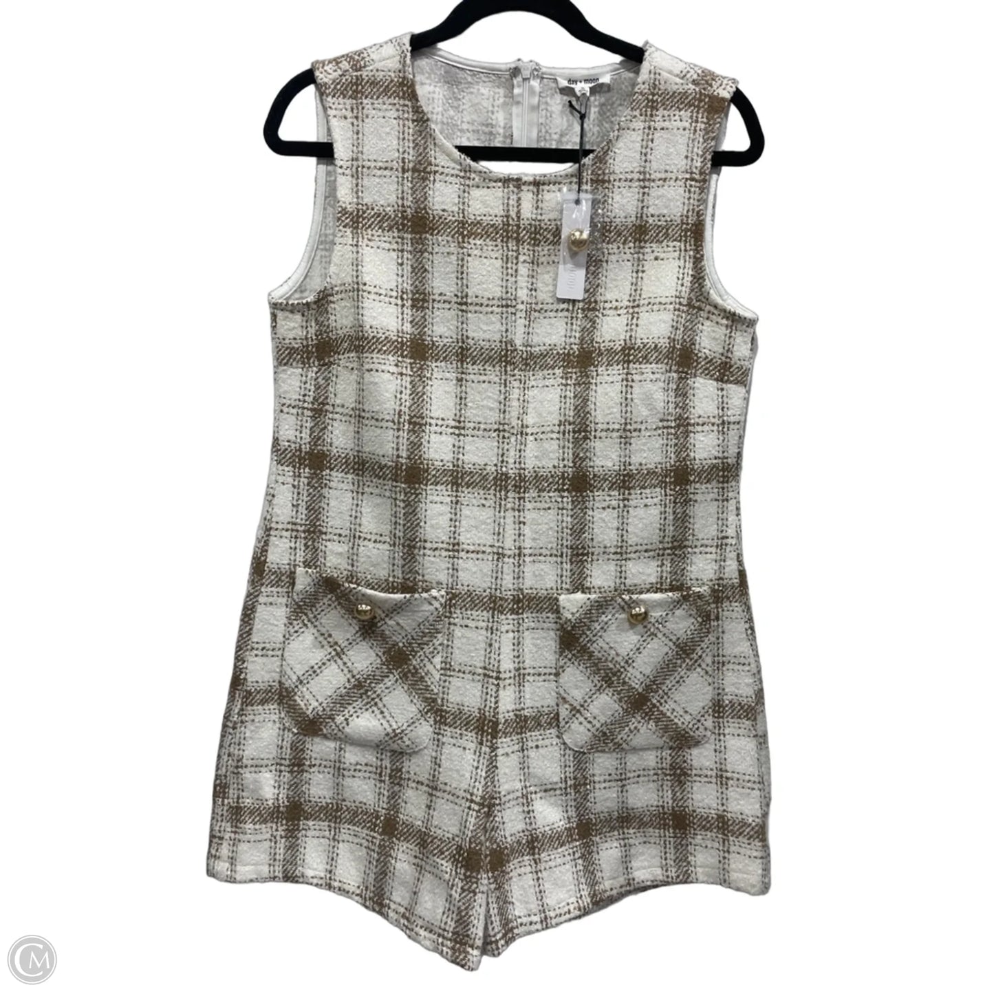 Romper By Day + Moon In Brown & Cream, Size: S