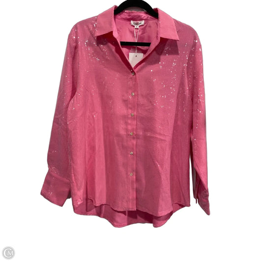 Blouse Long Sleeve By Geegee In Pink, Size: S