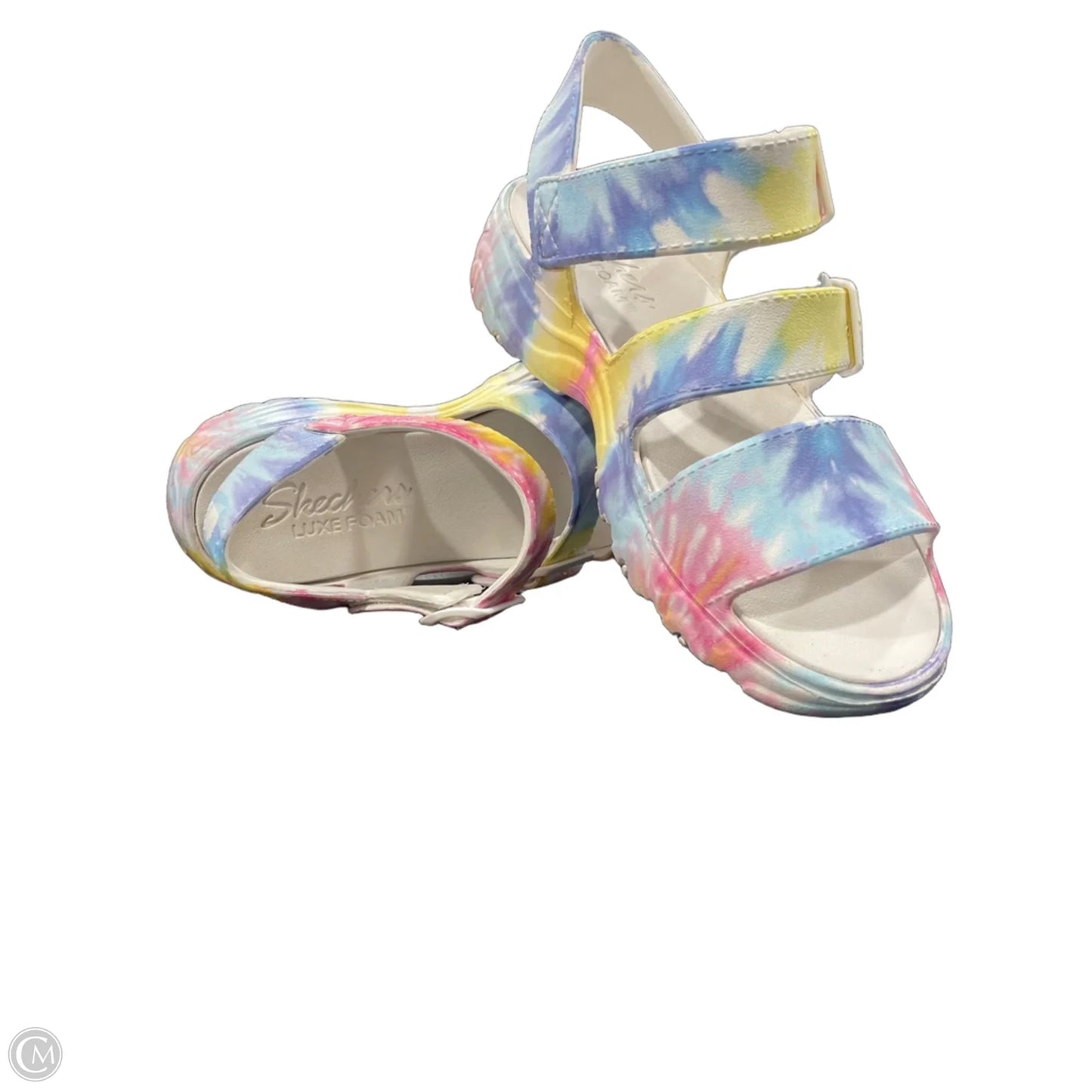 Sandals Heels Platform By Skechers In Tie Dye Print, Size: 10