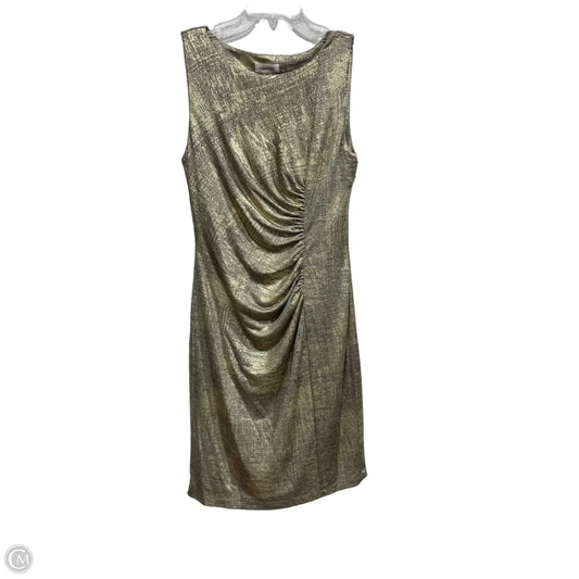 Dress Work By Calvin Klein In Gold, Size: 8