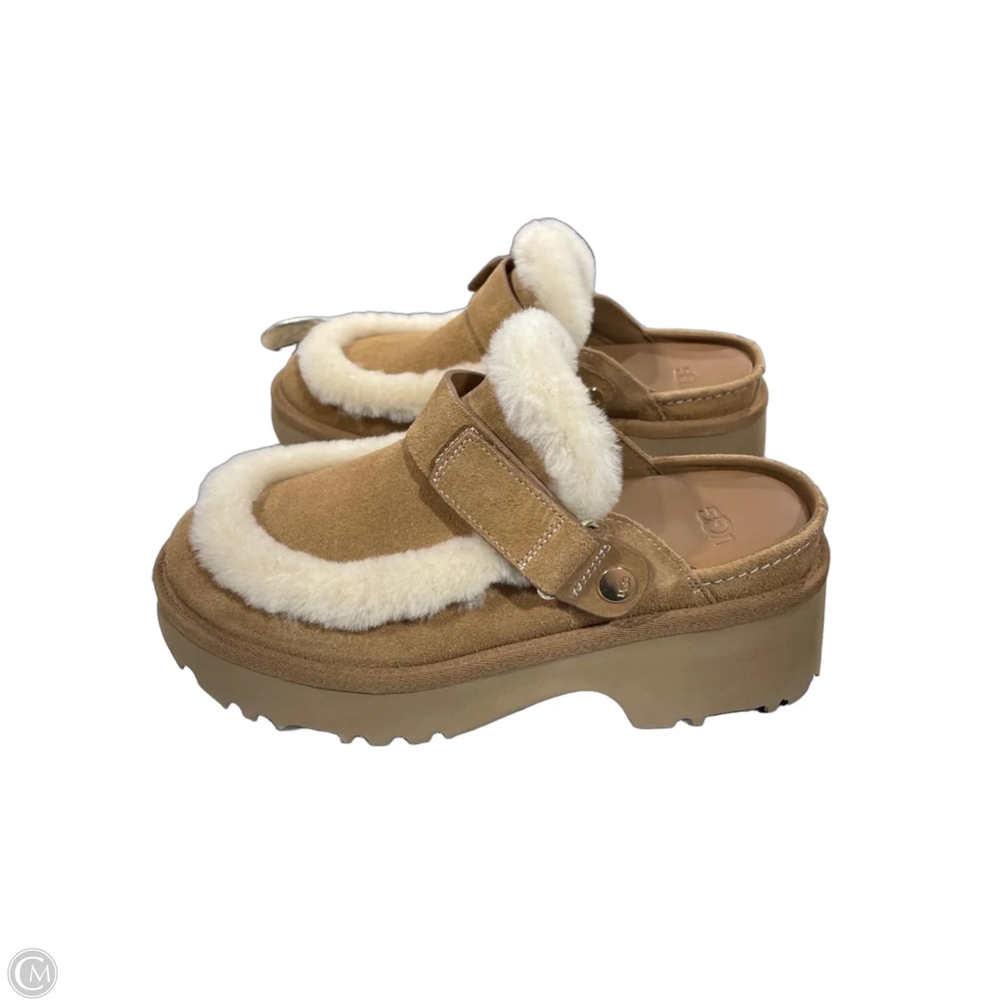 Shoes Designer By Ugg In Brown & Cream, Size: 9