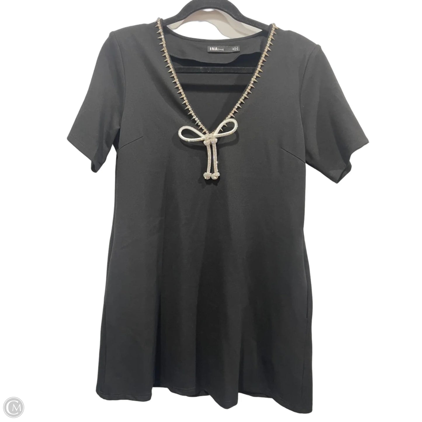 Dress Party Short By Clothes Mentor In Black & Silver, Size: M