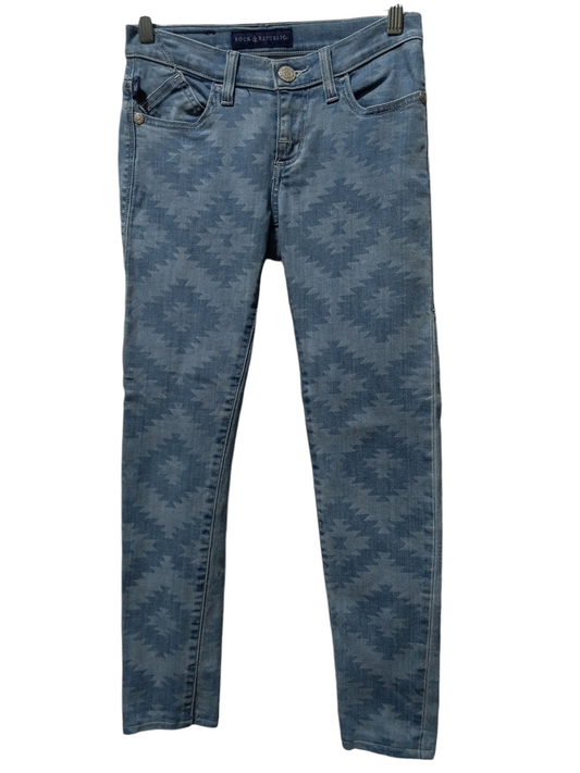 Jeans Skinny By Rock And Republic In Blue Denim, Size: 0