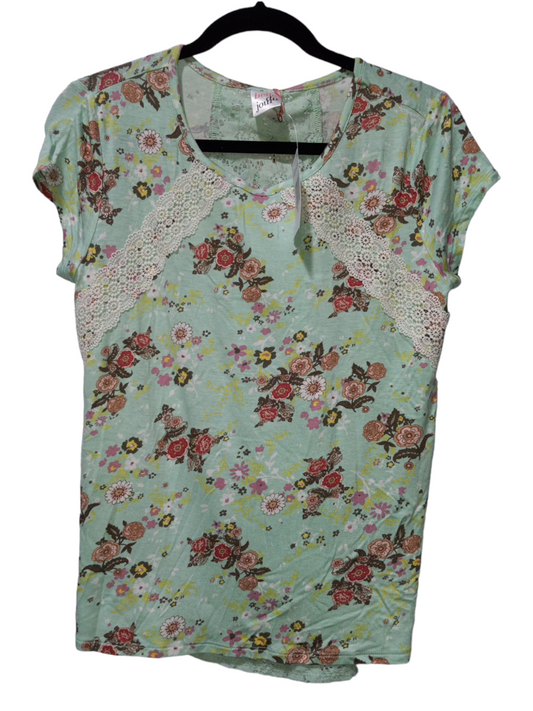 Floral Print Top Short Sleeve Belle Du Jour, Size M