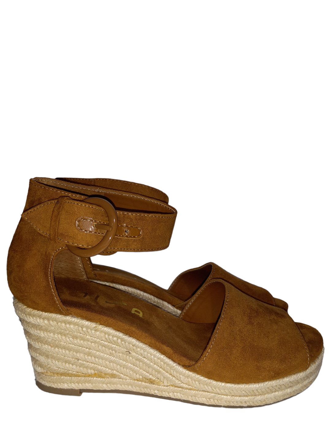 Brown Sandals Heels Wedge Unisa, Size 6.5