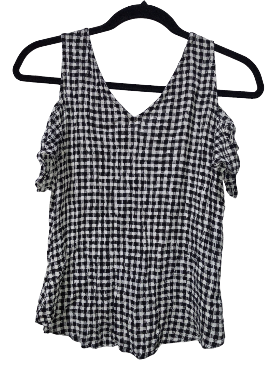 Black & White Blouse Short Sleeve Ana, Size Petite  M