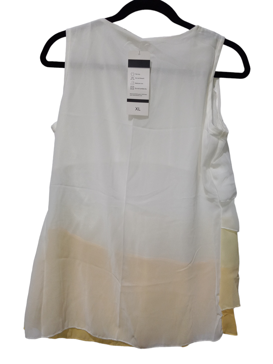 White & Yellow Blouse Sleeveless Clothes Mentor, Size Xl