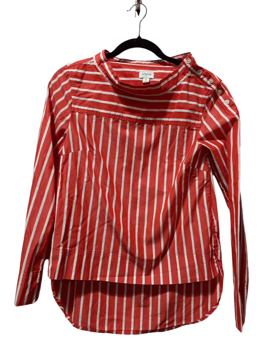 Blouse Long Sleeve By J. Crew In Striped Pattern, Size: 0