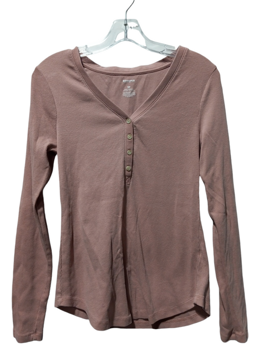 Top Long Sleeve By Sonoma In Pink, Size: M