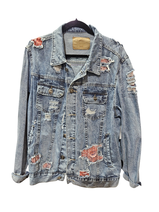 Jacket Denim By Rue 21 In Blue Denim, Size: L