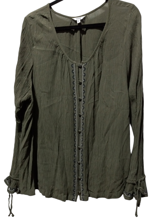 Blouse Long Sleeve By Sonoma In Green, Size: 2x