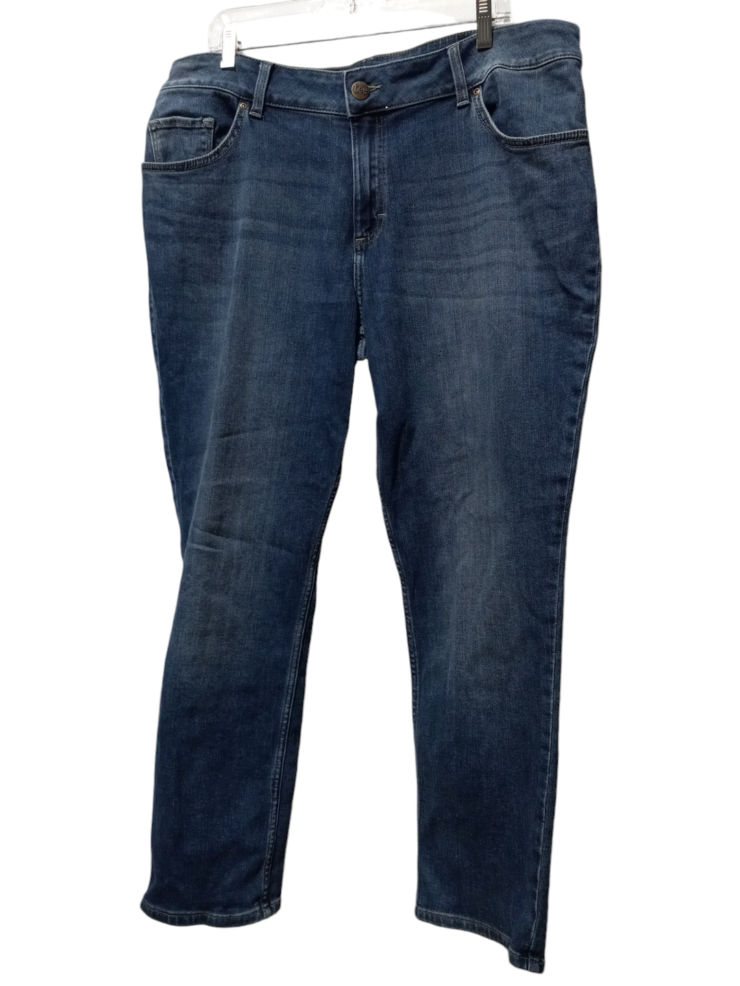 Jeans Straight By Lee In Blue Denim, Size: 18