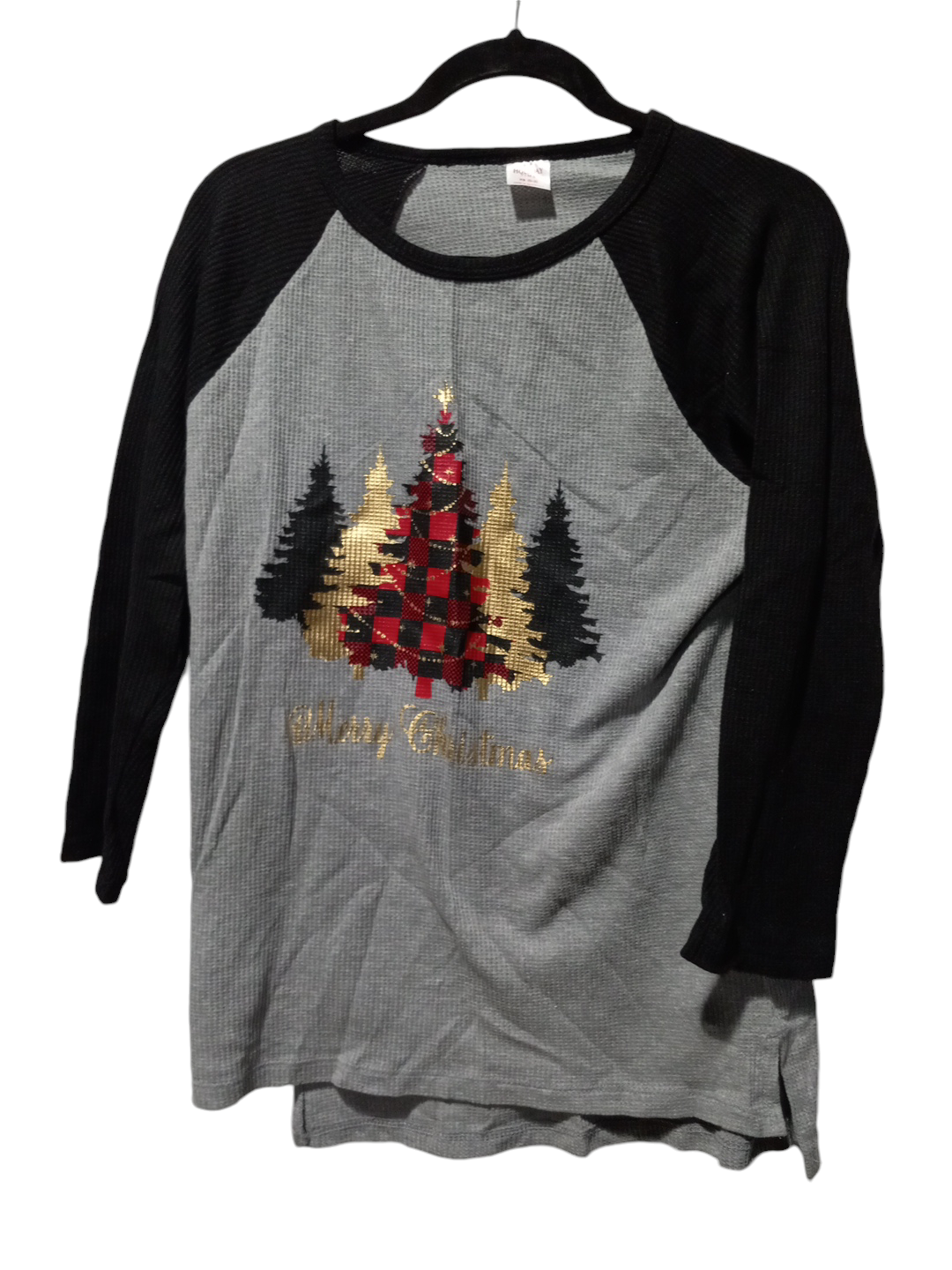 Top Long Sleeve By Holiday Time In Black & Grey, Size: Xs