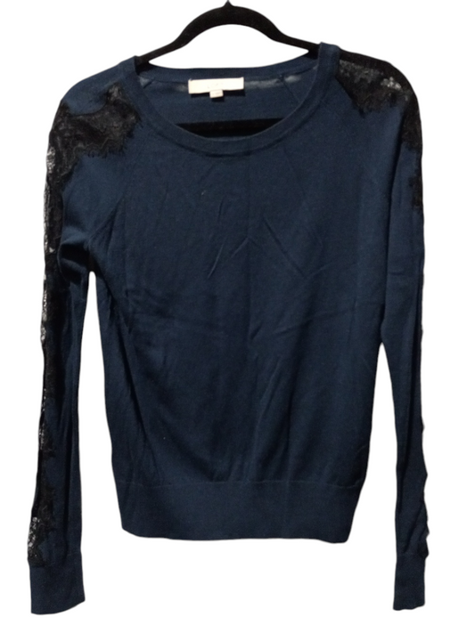 Sweater By Loft In Black & Blue, Size: Xs