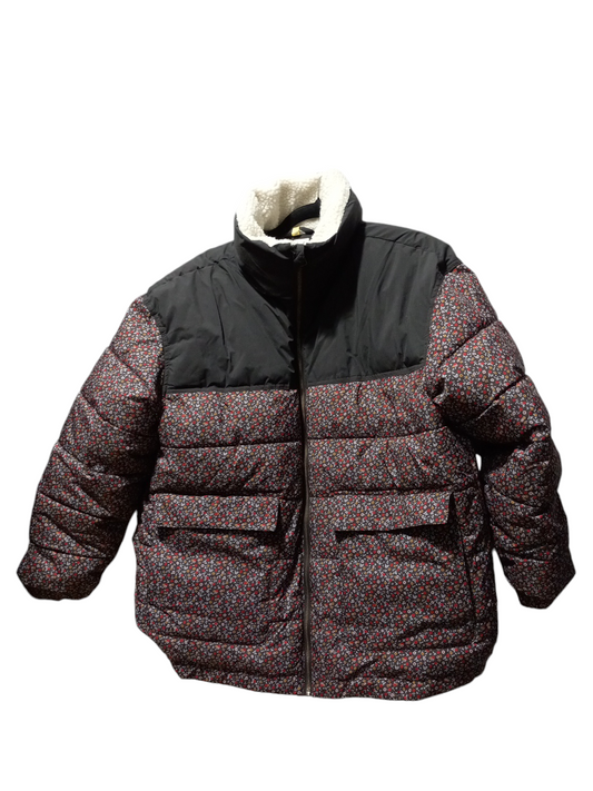 Jacket Puffer & Quilted By Universal Thread In Floral Print, Size: L