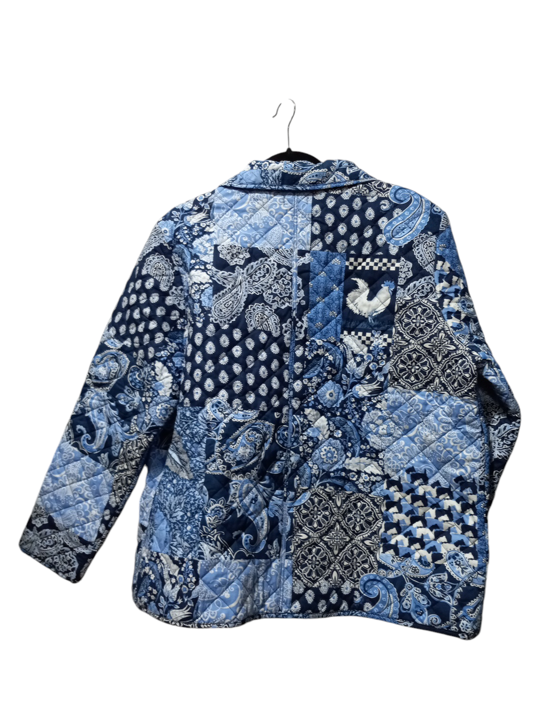 Jacket Puffer & Quilted By Vera Bradley In Blue & White, Size: L