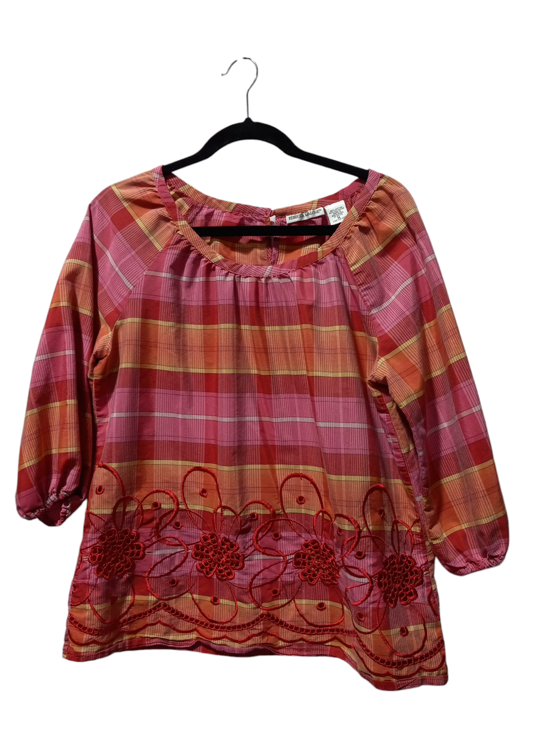 Blouse 3/4 Sleeve By Rebecca Malone In Multi-colored, Size: M