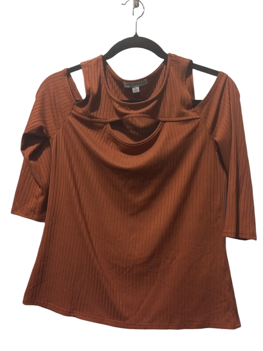 Top Long Sleeve Basic By Green Envelope In Bronze, Size: S