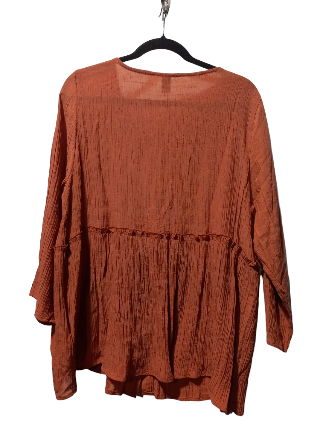 Top 3/4 Sleeve By Clothes Mentor In Orange, Size: Xxl