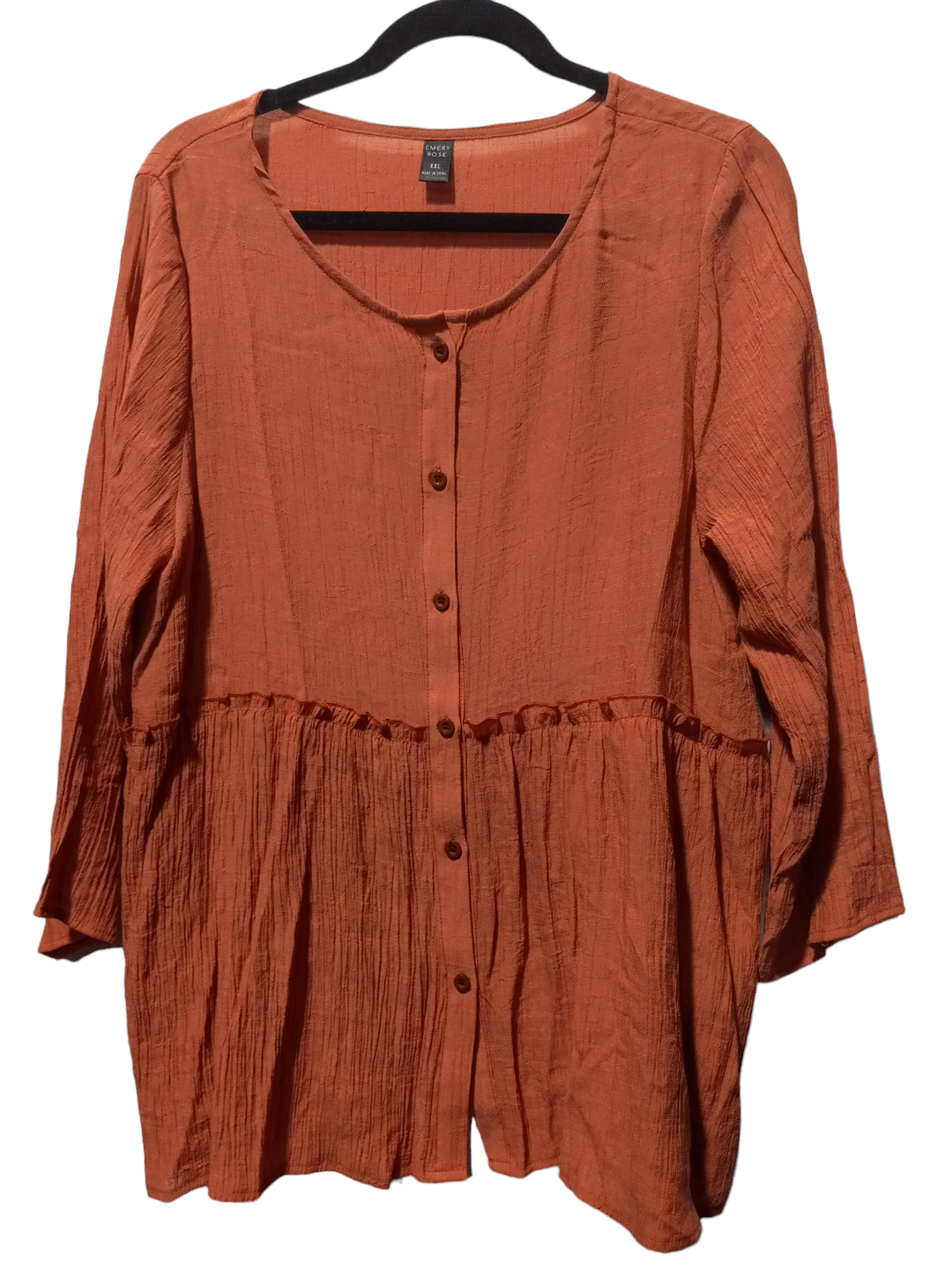 Top 3/4 Sleeve By Clothes Mentor In Orange, Size: Xxl