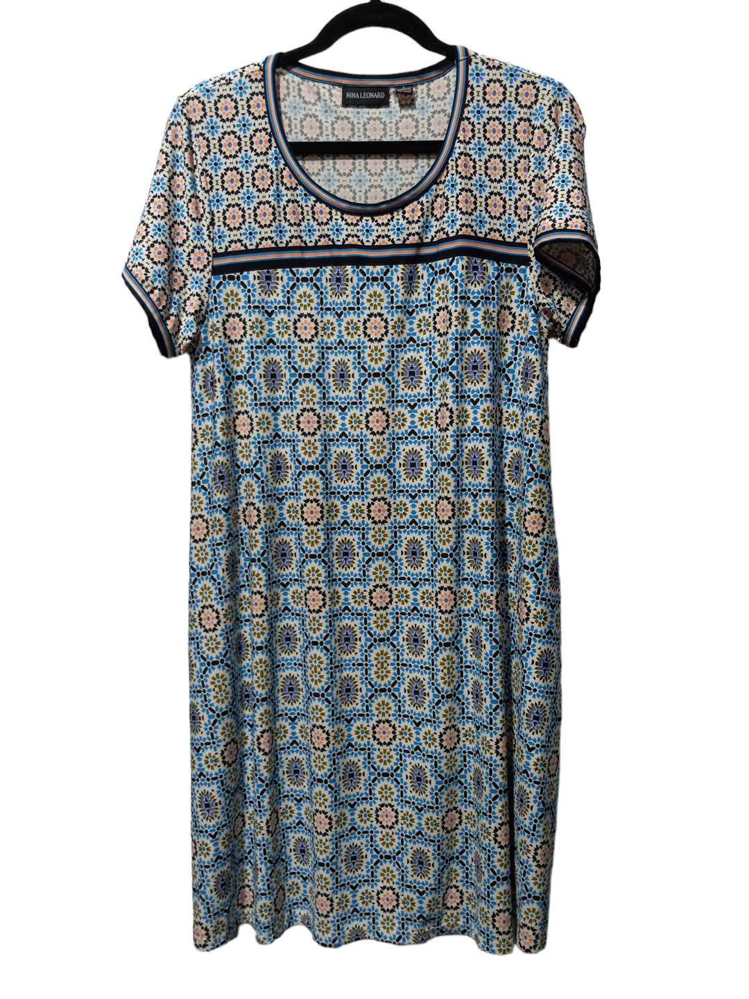 Dress Casual Short By Nina Leonard In Multi-colored, Size: L