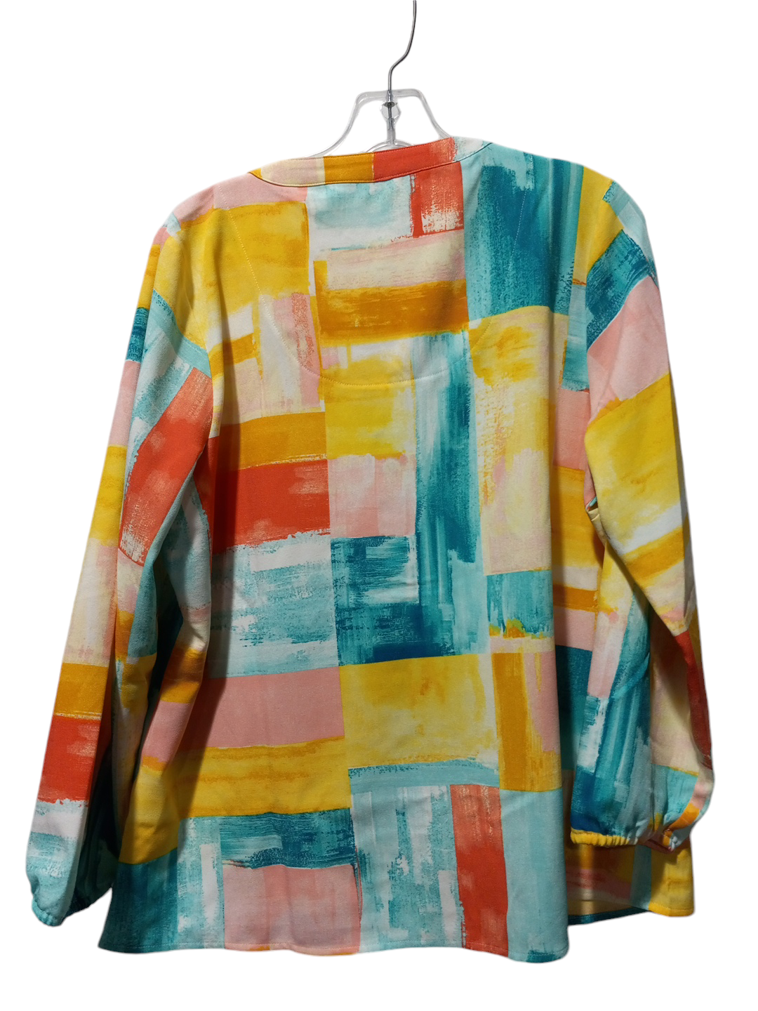 Blouse Long Sleeve By Denim And Company In Multi-colored, Size: M