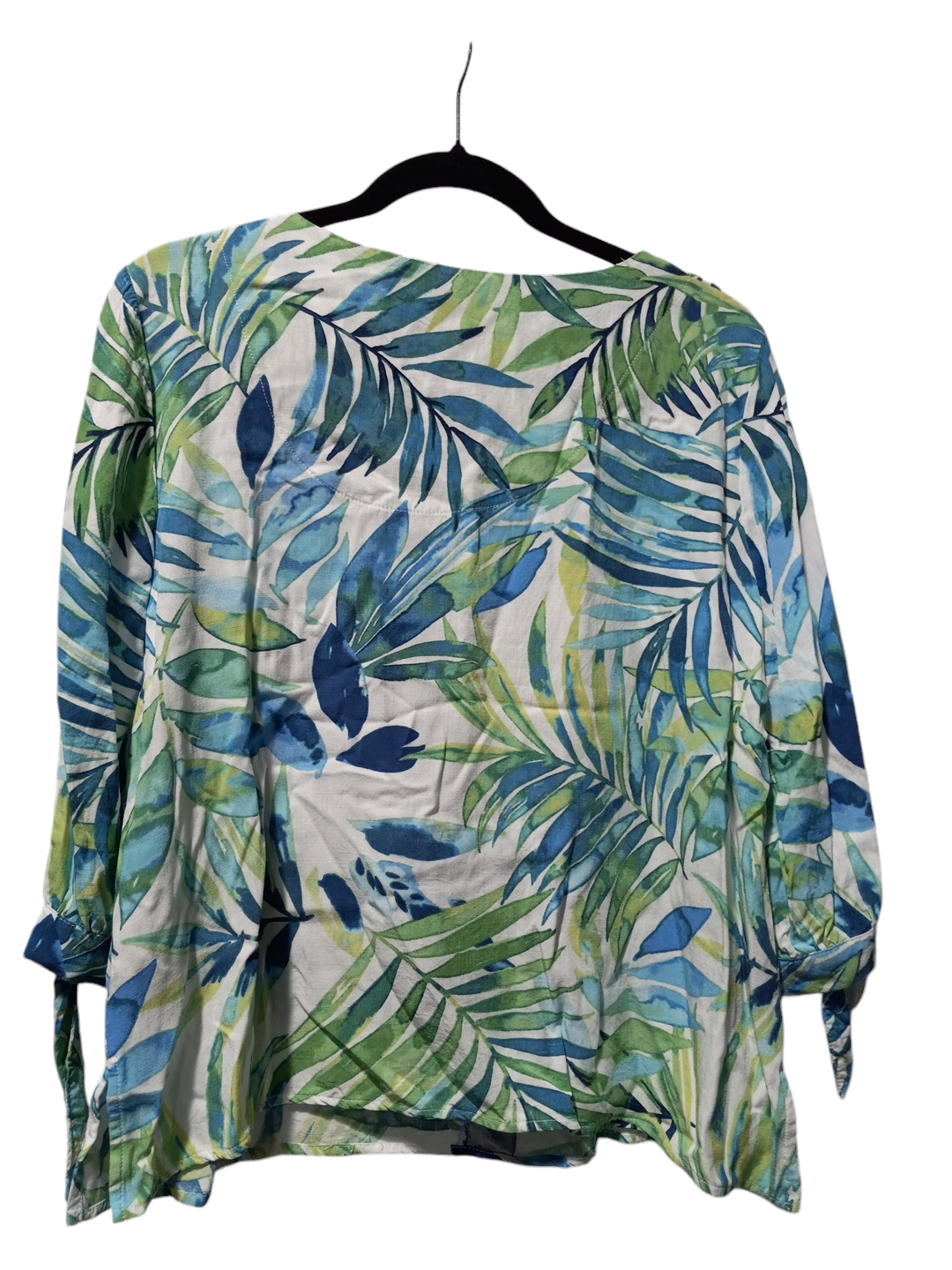 Top 3/4 Sleeve By Allison Daley In Tropical Print, Size: Petite  M