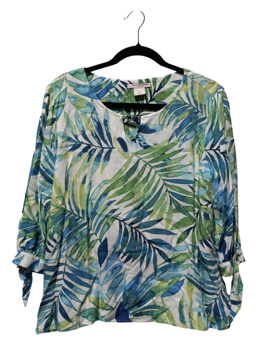 Top 3/4 Sleeve By Allison Daley In Tropical Print, Size: Petite  M