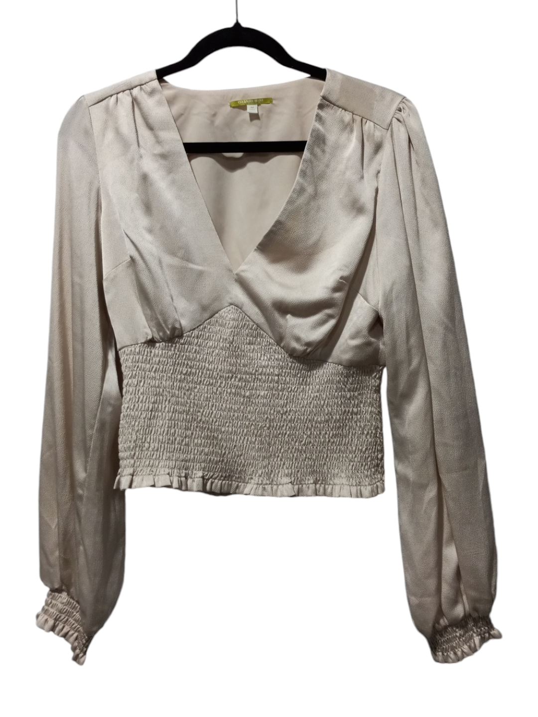 Blouse Long Sleeve By Gianni Bini In Beige, Size: M