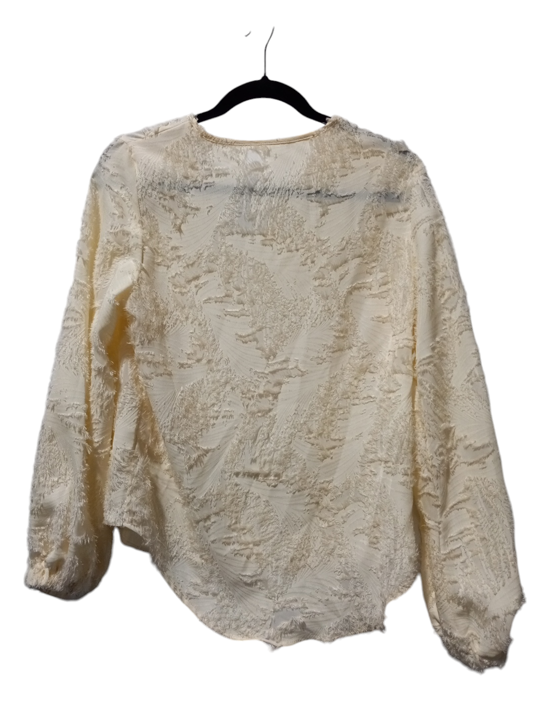 Blouse Long Sleeve By Clothes Mentor In Cream, Size: S