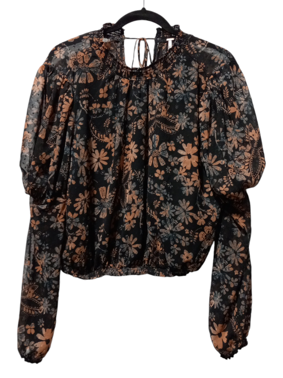 Blouse Long Sleeve By Free People In Floral Print, Size: S