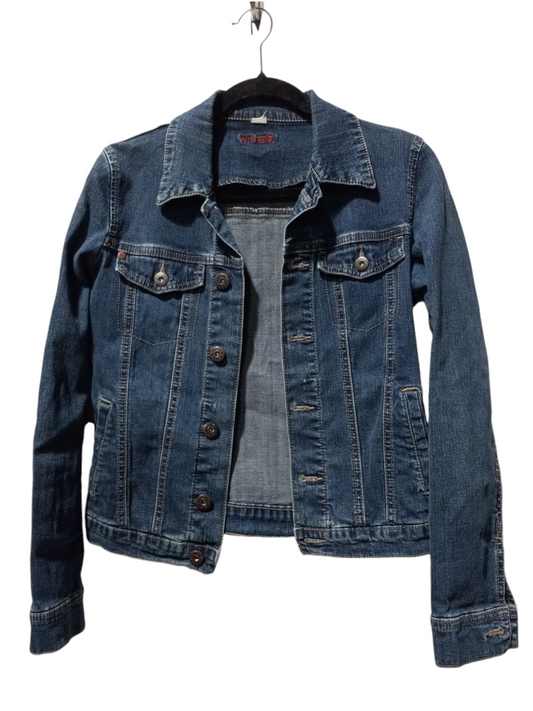 Jacket Denim By Wrangler In Blue Denim, Size: S