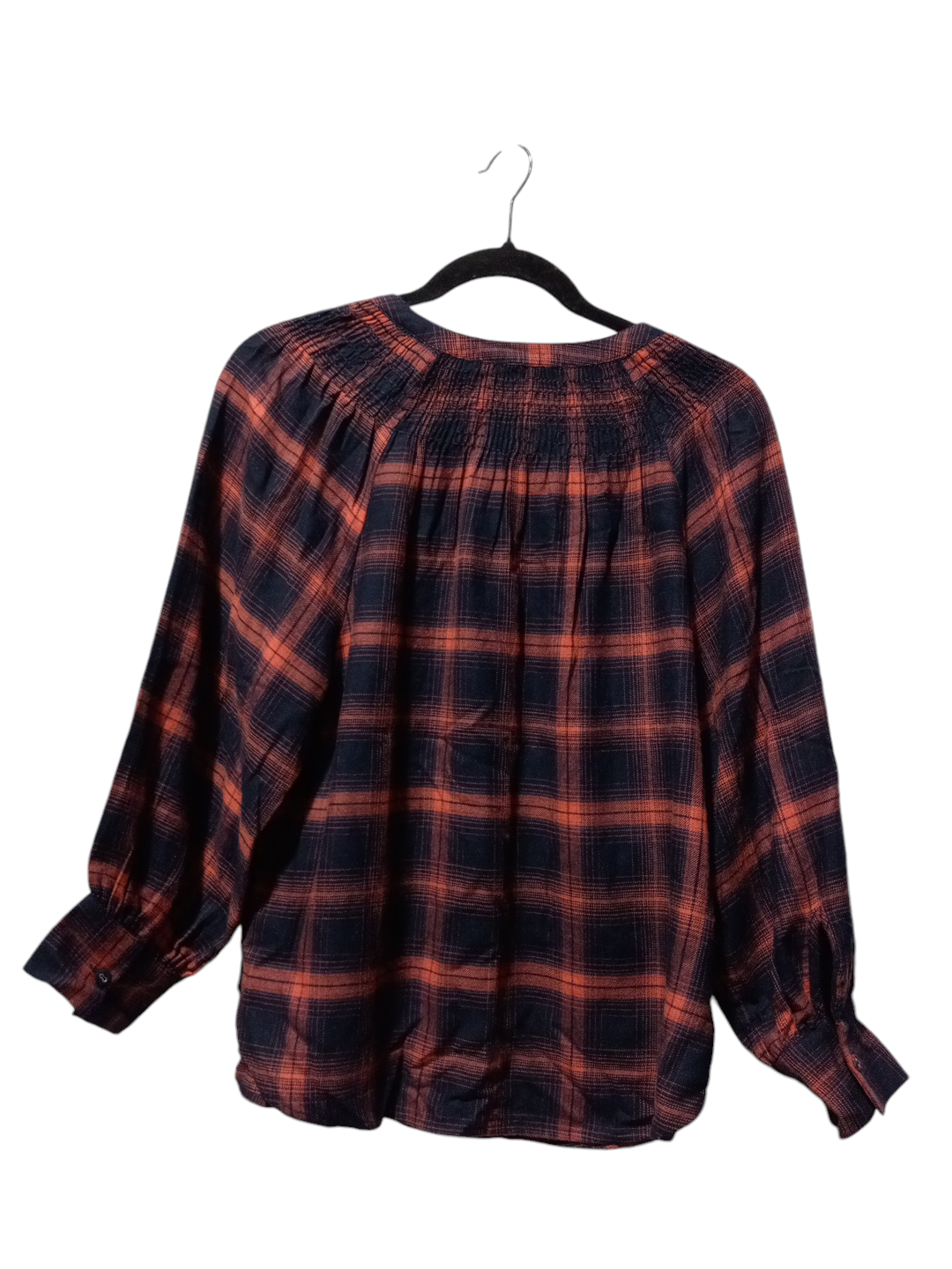 Top Long Sleeve By Loft In Plaid Pattern, Size: S