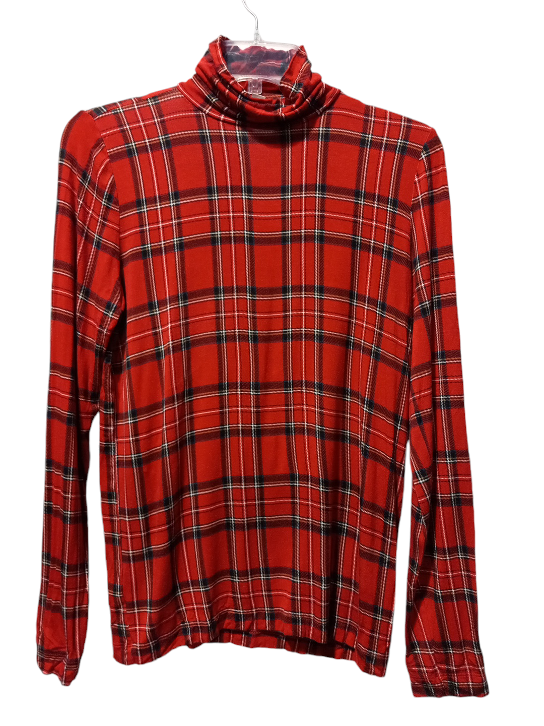 Top Long Sleeve By Loft In Plaid Pattern, Size: M