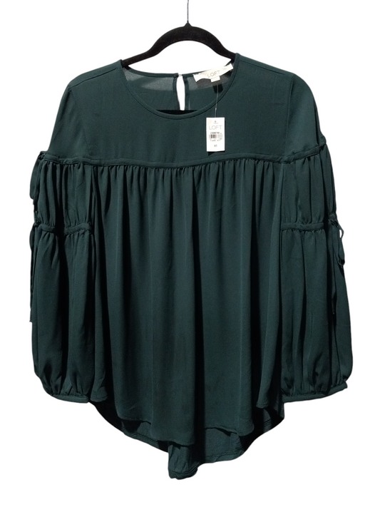 Blouse 3/4 Sleeve By Loft In Green, Size: Xs