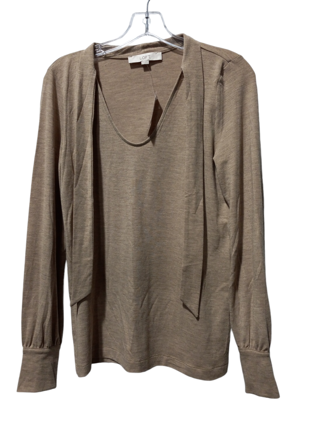 Top Long Sleeve By Loft In Tan, Size: M