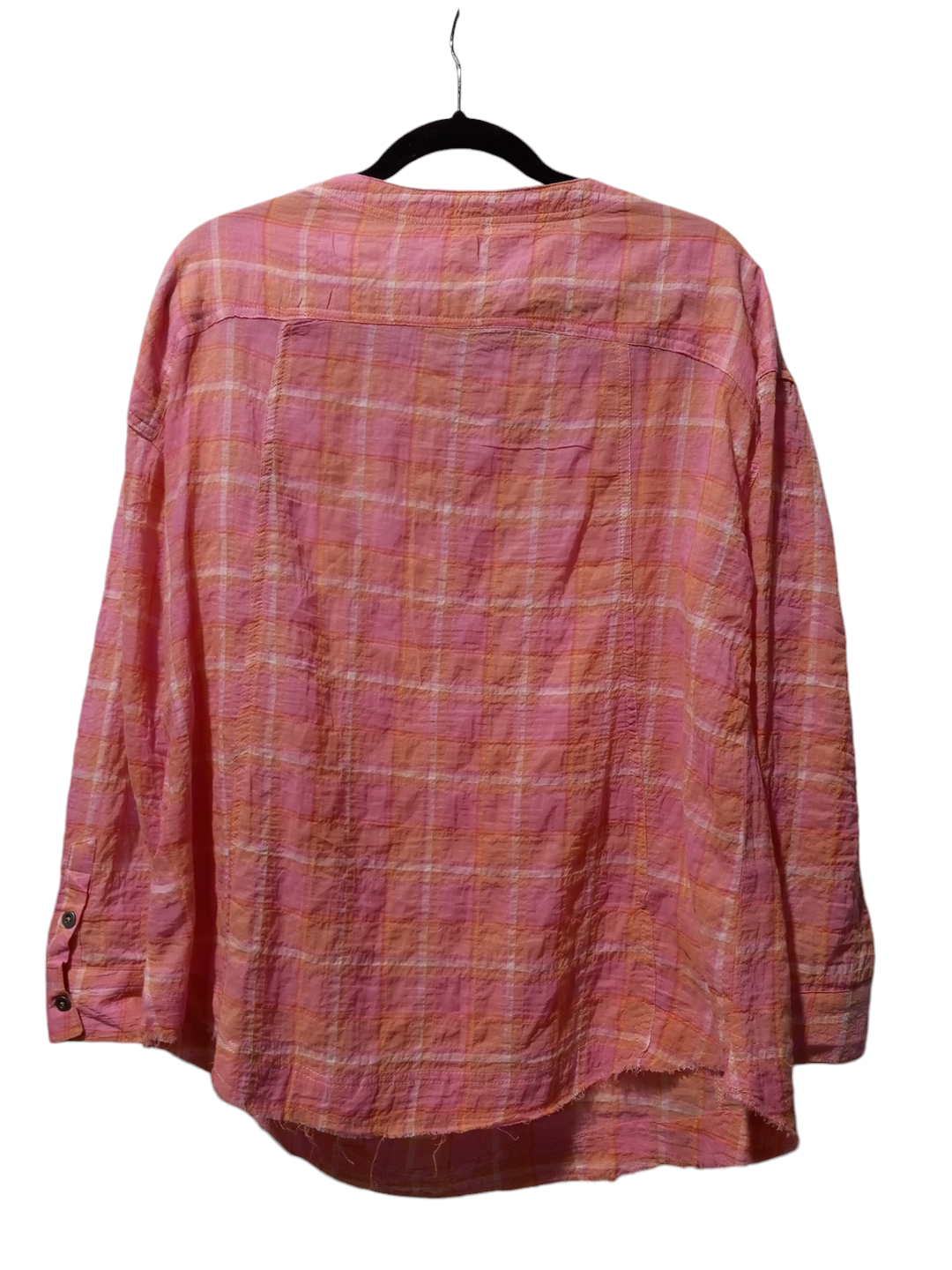 Top Long Sleeve By Beachlunchlounge In Plaid Pattern, Size: M