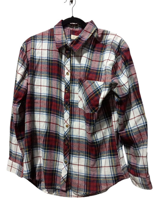 Top Long Sleeve By Thread And Supply In Plaid Pattern, Size: S