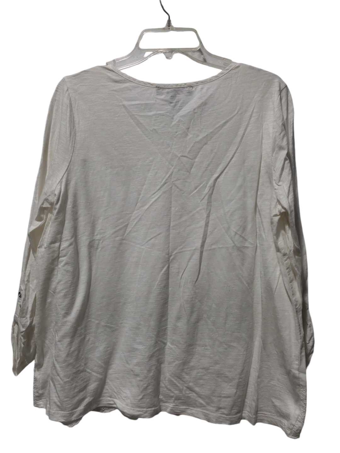 Top Long Sleeve By Gloria Vanderbilt In White, Size: L