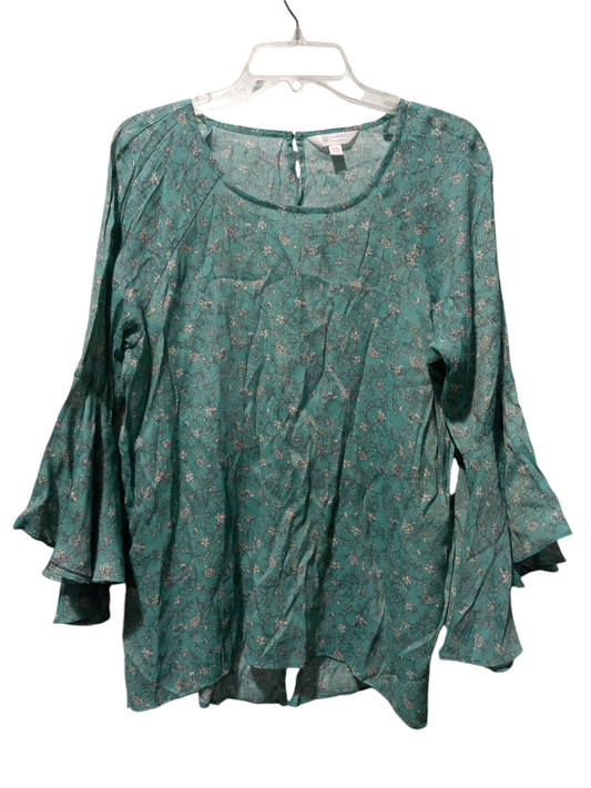 Blouse Long Sleeve By Lc Lauren Conrad In Floral Print, Size: Xxl