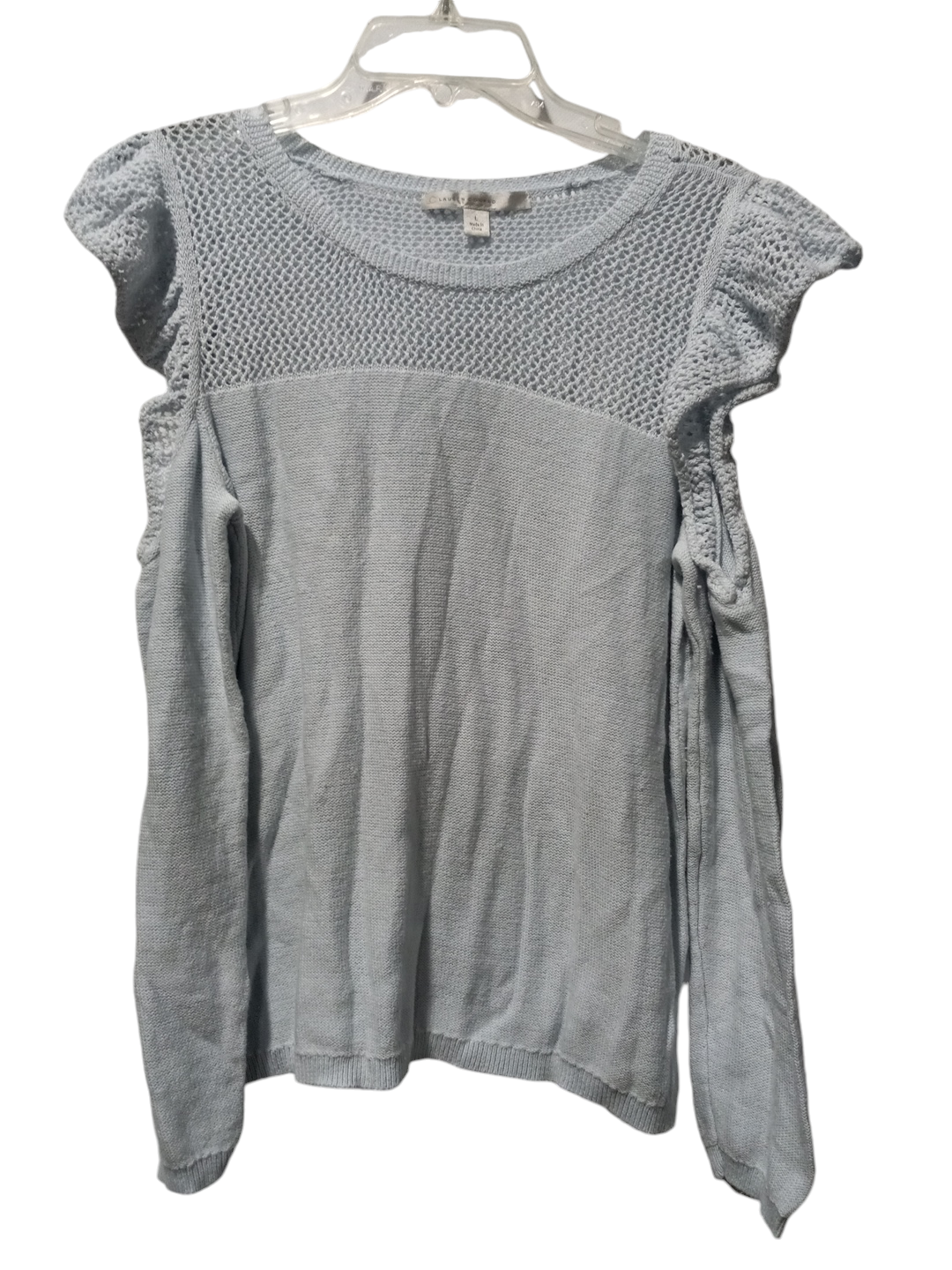 Top Long Sleeve By Lc Lauren Conrad In Blue, Size: L