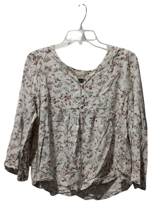 Top Long Sleeve By Universal Thread In Floral Print, Size: L