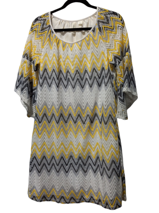 Dress Casual Midi By Tacera In Chevron Pattern, Size: M