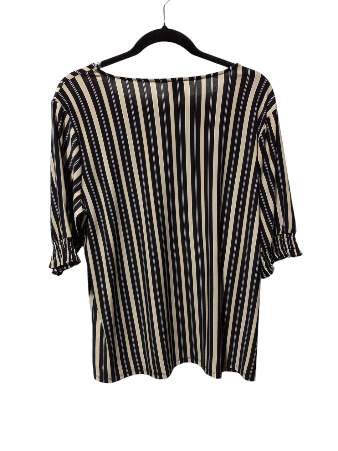 Blouse 3/4 Sleeve By Anne Klein In Striped Pattern, Size: L