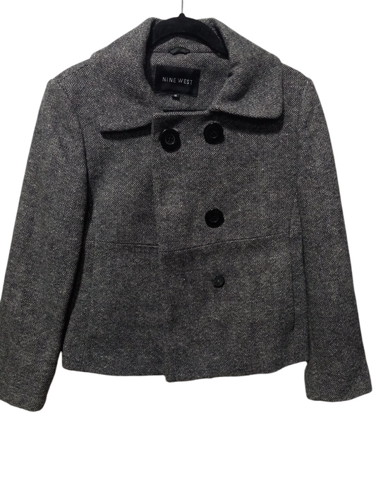 Coat Wool By Nine West Apparel In Grey, Size: 10