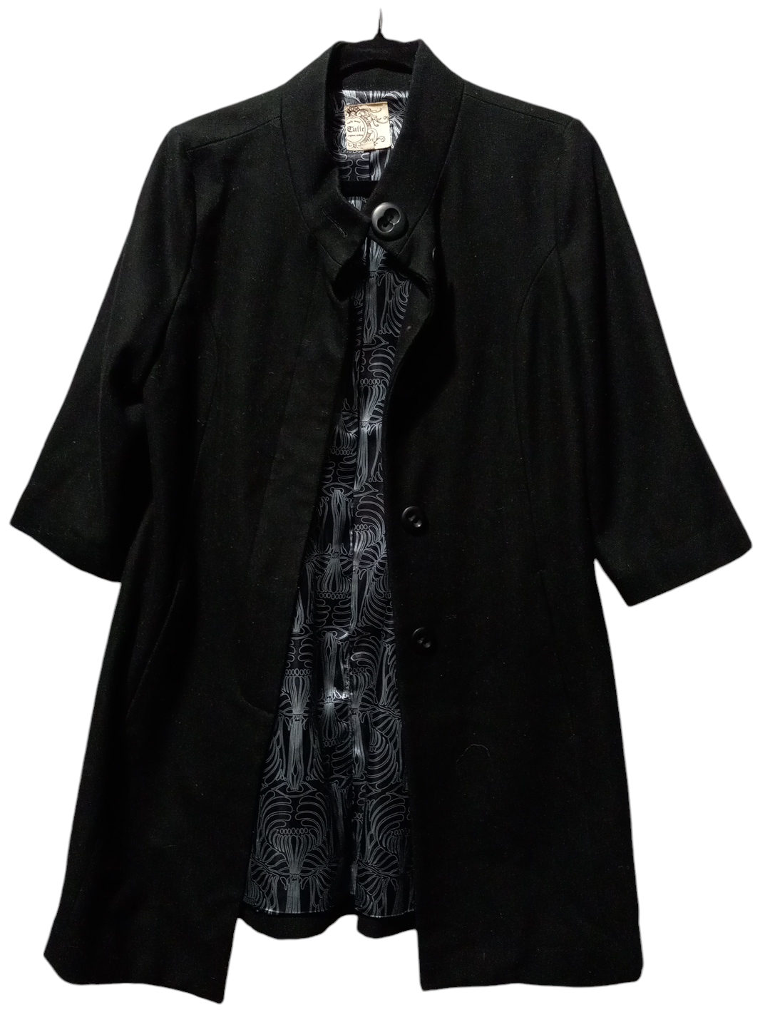 Coat Trench Coat By Tulle In Black, Size: M