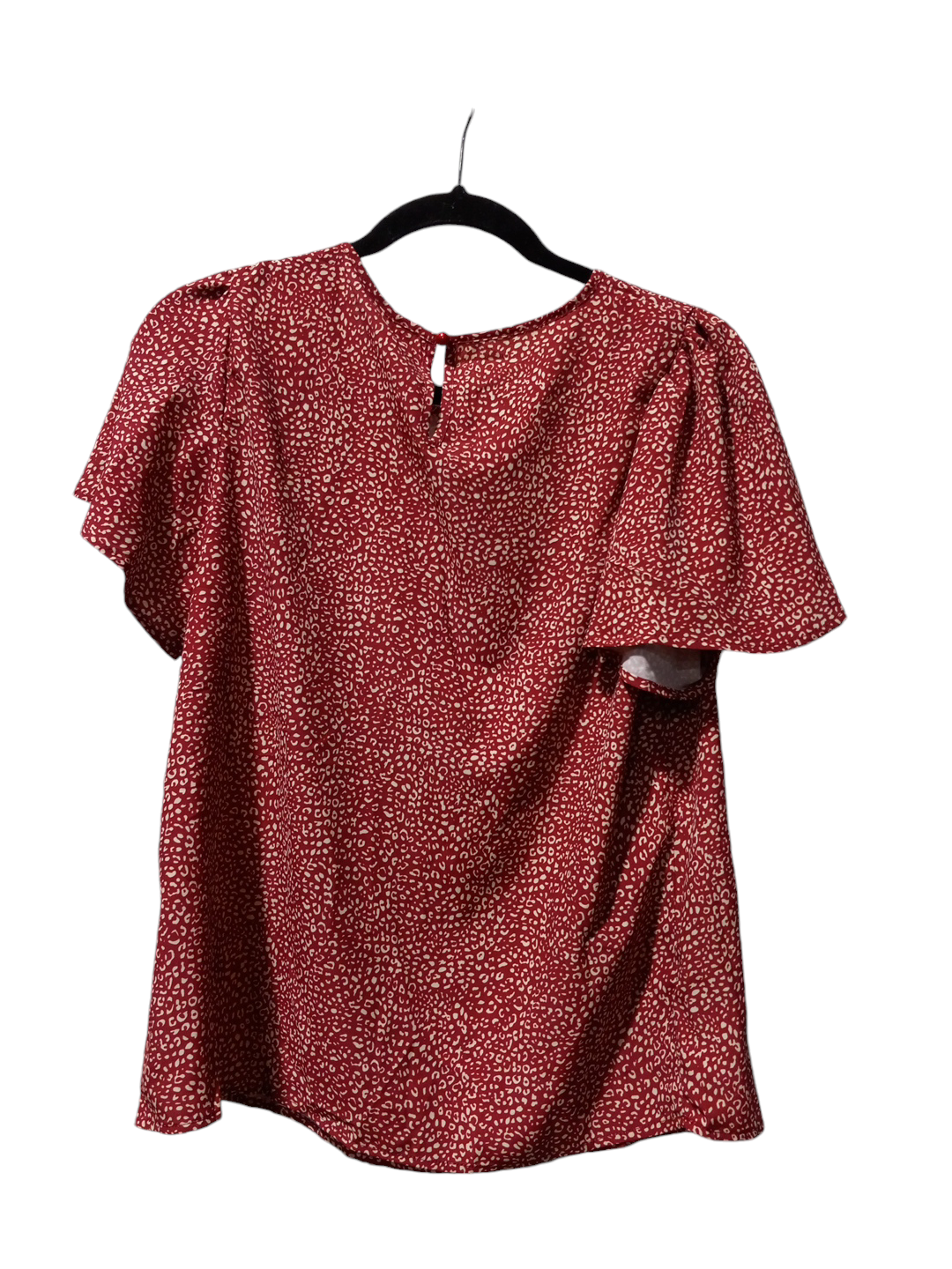 Blouse Short Sleeve By Clothes Mentor In Red & White, Size: M