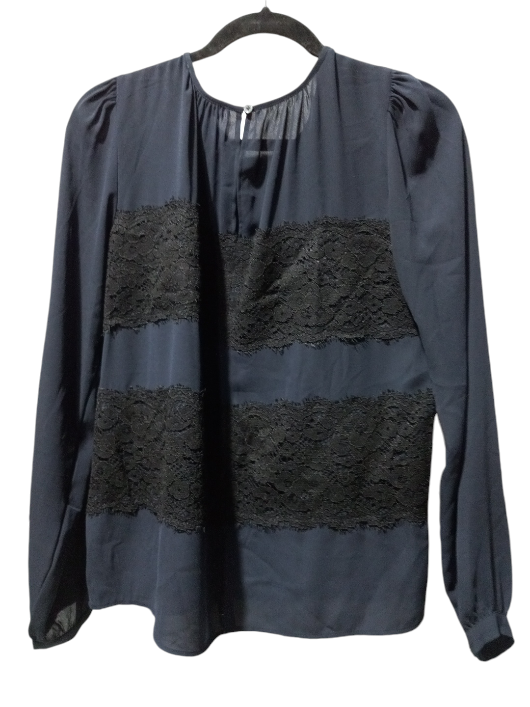 Blouse Long Sleeve By Loft In Black & Blue, Size: S